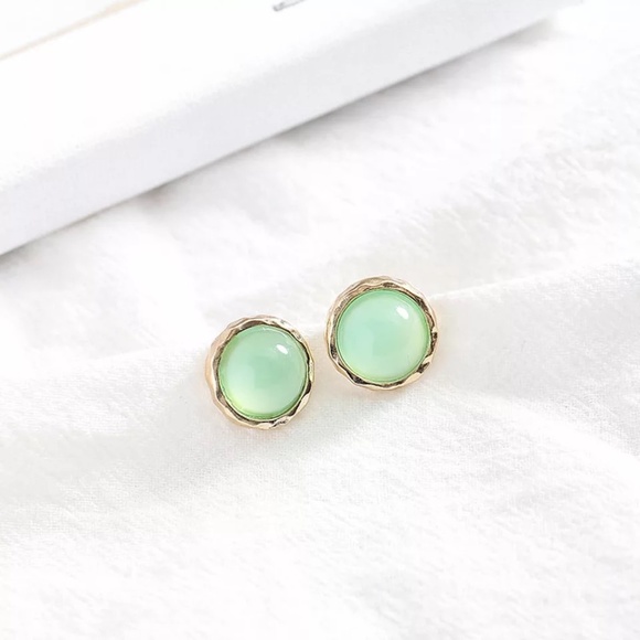 12 Pairs Retro Opal Enamel Stud Gold Earrings Set - Picture 6 of 11